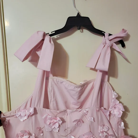 JessaKae Light Pink Dress with Flowers - Picture 5 of 8